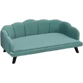 PawHut Huisdierensofa met rugleuning met zachte hoes | Groen