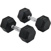 HOMCOM HOMdotCOM Zeskantige dumbbells set van 2 x 10kg