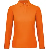 B&C PWI13 | Polo à manches longues pour femme ID.001 / 100 % piqué de coton - Couleur : orange - Taille : XL