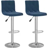 vidaXL Tabouret de bar 2 pcs. Velours bleu