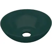 vidaXL Lavabo en céramique vert foncé rond