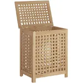 vidaXL Bac à linge 50x35x60 cm bois de teck massif