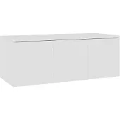 Möbelando Tablette TV "Hanum" en panneau de particules blanc. Dimensions (L/H/P) 80x30x34 cm