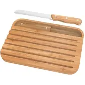 Pebbly Planche à Pain Pebbly Avec Couteau à Pain Naturel 29x20 cm