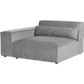 Beliani Siège D'angle À Droite En Tissu Gris Hellnar