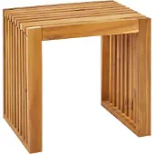 Beliani Lot de 2 tabourets de jardin en bois d'acacia clair style rustique moderne extérieur