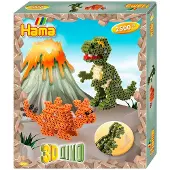Hama Boîte Cadeau Midi - 2500 pièces - 3D Dino - - UneTaille - Perles