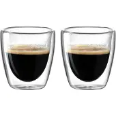 Leonardo Tasse Duo, lot de 2, tasse à thé, tasse à café, double paroi, verre borosilicaté, transparent, 40 ml, 053059