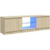 vidaXL - Meuble TV - avec - Eclairage LED - 120x30x35,5 - cm - Sonoma - Couleur chêne