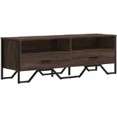 vidaXL Armoire TV marron imitation chêne 122x34x41 cm Matériau dérivé du bois