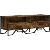 vidaXL Armoire TV chêne fumé 122x34x41 cm Bois composite