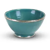 Safaary Bol Marocain Terquoise avec Métal Ø 20 x 10cm