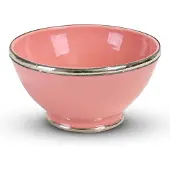 Safaary Bol Marocain Rose avec Métal Ø 20 x 10cm