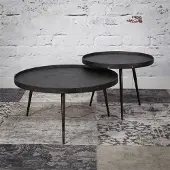 Dimehouse Table Basse Industrielle Ronde M?tal Owen