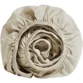 Yumeko - Drap housse - Satin De Coton - 180x220x30 - Beige
