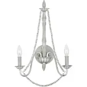 Elstead Lighting Applique classique Maryville en acier gris patiné et bois, 2 lumières E14