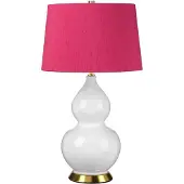 Elstead Lighting Lampe de table en céramique Isla rose, blanche et dorée, 1xE27x60W, céramique / plâtre, dimensions : 64x36x36 cm, IP20, Elstead