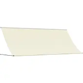 vidaXL Marquise rétractable Crème 400x150 cm Tissu et acier