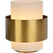 Lucide Lampe à poser en verre blanc doré E27 Firmin