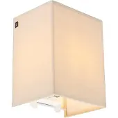 QAZQA Applique murale campagnarde beige avec abat-jour en tissu - Vete