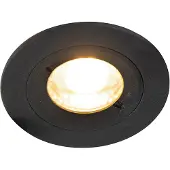 QAZQA Spot encastrable intelligent moderne noir rond avec WiFi GU10 IP54 - Xena