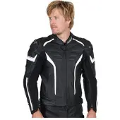 Büse Cento Veste de combinaison cuir Noir/Blanc 50 hommes