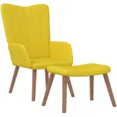 vidaXL Fauteuil relax avec pouf jaune moutarde velours