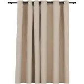 vidaXL Rideau occultant aspect de lin avec œillets beige 290x245 cm