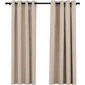 vidaXL Rideaux occultants aspect lin avec œillets 2pcs beige 140x175cm