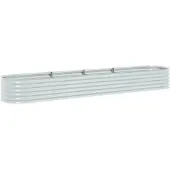 vidaXL Lit surélevé de jardin 400 x 80 x 44 cm Acier galvanisé argenté