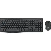 Logitech MK295 Silent, Full Size (100%), Wireless, RF Wireless, QWERTY, Graphite, Souris incluse