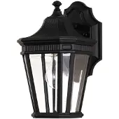 Elstead Lighting Applique d'extérieur Cotswold Lane noire et transparente, 1xE27x60W, aluminium, dimensions : 29,2 x 16,5 x 19,7 cm, IP44, Feiss