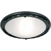 Elstead Lighting Plafonnier rond Pembroke noir et blanc, 1xE27x60W, métal, dimensions : 7,5 x 30 x 30 cm, IP20, Elstead