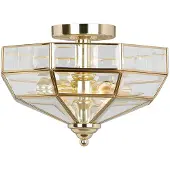 Elstead Lighting Plafonnier Old Park doré 2xE27x60W en métal, dimensions : 23x32x32 cm, IP20, Elstead