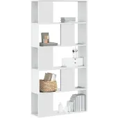 vidaXL Bibliothèque 5 niveaux blanc 80,5x23,5x162,5 cm bois ingénierie