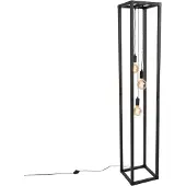 QAZQA Lampadaire intelligent noir 3 lumières avec Wifi G95 - Big Cage