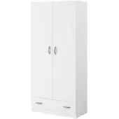 You do it Armoire avec 2 portes battantes en aggloméré + 1 tiroir -Reproduction blanc 78 x 38 x hauteur 170 cm