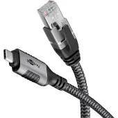 Goobay 70755 câble changeur de genre USB C RJ-45 Noir, Argent
