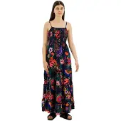 Superdry Smocked Cami Sleeveless Long Dress Multicolore S Femme