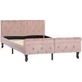 vidaXL Cadre de lit en velours rose 120x200 cm