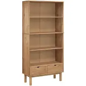 vidaXL Bibliothèque OTTA avec 2 tiroirs Marron Bois massif pin
