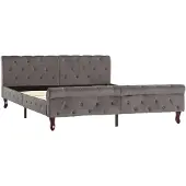 vidaXL Cadre de lit gris velours 160 x 200 cm