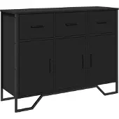 vidaXL Sideboard Noir 97x32,5x74,5 cm Bois composite