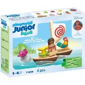 Playmobil Junior 71459 Vaiana et bateau à voile, Flotte dans l'eau, Jouet pour le bain, Disney, Dès 12 mois