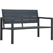 vidaXL Banc de jardin 120 cm HDPE gris aspect bois