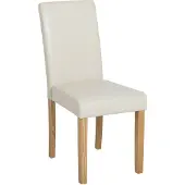 Beliani Lot de 2 chaises de salle à manger beige en pieds en bois traditionnel