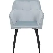 Beliani Lot de 2 chaises en velours gris avec pieds en métal noir salle à manger minimaliste moderne pour le salon