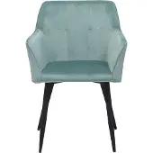 Beliani Lot de 2 chaises en velours vert avec pieds en métal noir salle à manger minimaliste moderne pour le salon