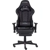 Beliani Fauteuil de jeu avec dossier réglable en hauteur noir design moderne