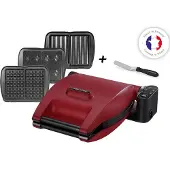 Lagrange Gaufrier 3-en-1 - Rouge Mat